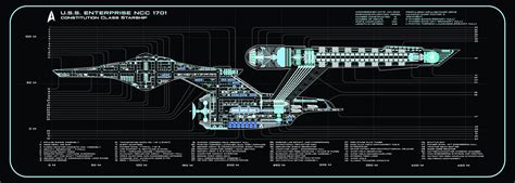 Starship Uss Enterprise Ncc 1701 Deck Plan Schematic Etsy Hong Kong