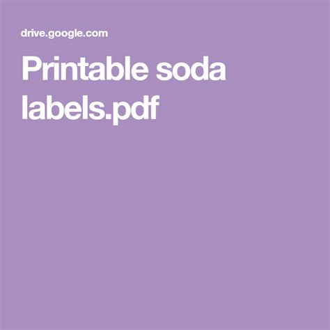 Printable Soda Labelspdf Soda Labels Printable Soda Labels Printables