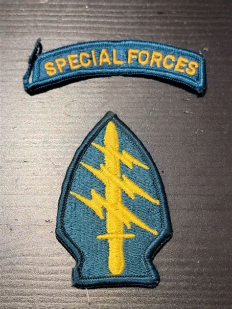 Original Vietnam Era Us Army Special Forces Patch And Tab Merrowed 659