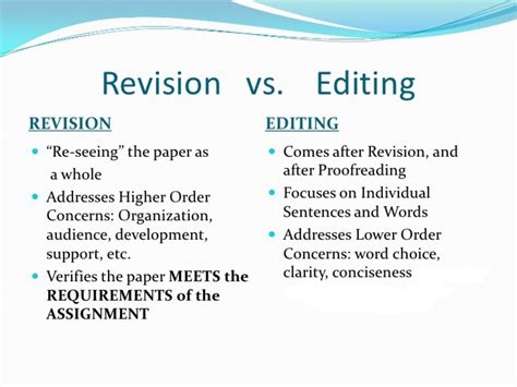 Differences Among Revision Editing Proofreading Hubpages