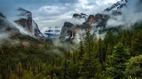 Yosemite Valley Morning Fog In Yosemite National Park California Usa