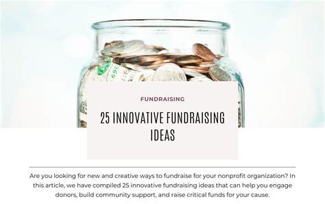 25 Innovative Fundraising Ideas Nonprofit Fundraising