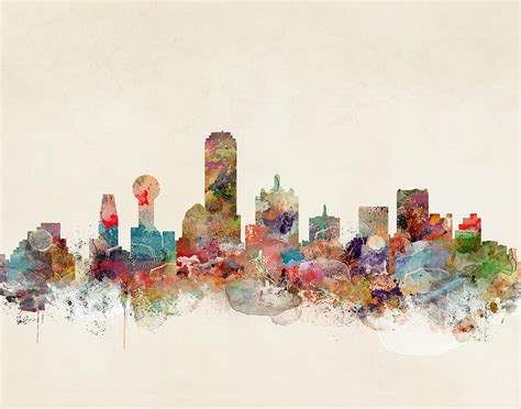 Dallas Texas Skyline Painting By Bri Buckley Fine Art America