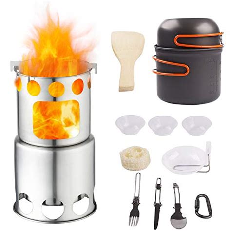 cookware camping open fire kit mess aluminum non