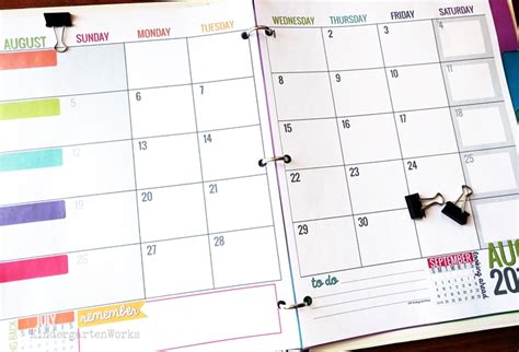 How To Make Your Own Free Teacher Planning Calendar Kindergartenworks