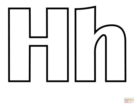 Dibujo de la letra H clásica para colorear Dibujos para colorear imprimir gratis