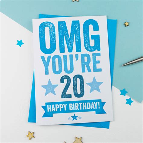 Omg Youre 20 Birthday Card By A Is For Alphabet