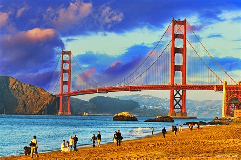 baker beach with golden gate bridge in background san francisco by mitchell funk