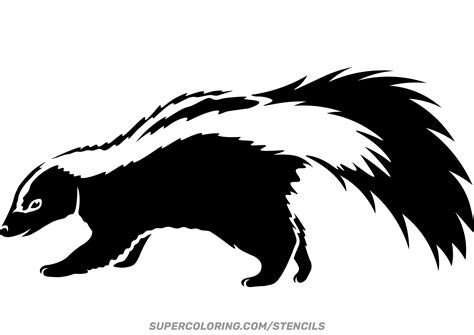 Stencil of Skunk | Free Printable Papercraft Templates