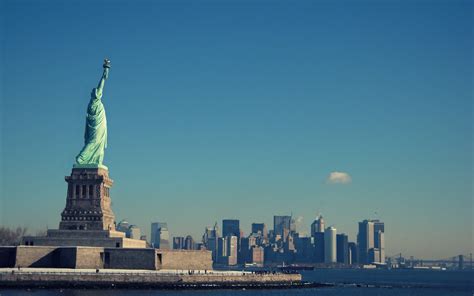 Statue Of Liberty New York New York City Usa Clear Sky City Hd