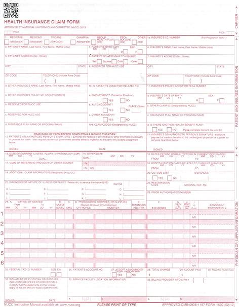 Ub 04 Cms 1450 Health Insurance Claim Form 500 Count 3 Pack