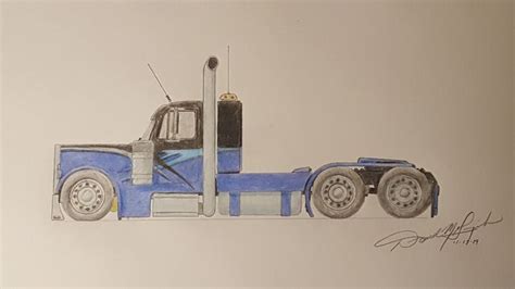 Custom Peterbilt Drawing Davidmg Drawings And Illustration Vehicles