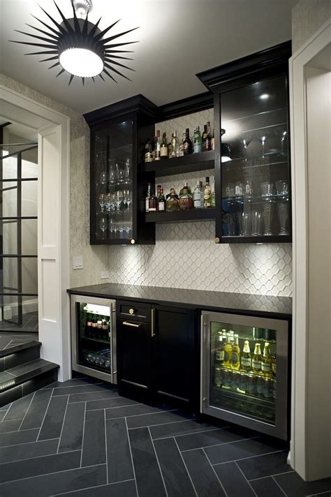 Modern basement bar plans with wonderful basement interior design looks like the real bar. Jarrod Smart Construction - Home bar with built in under ...