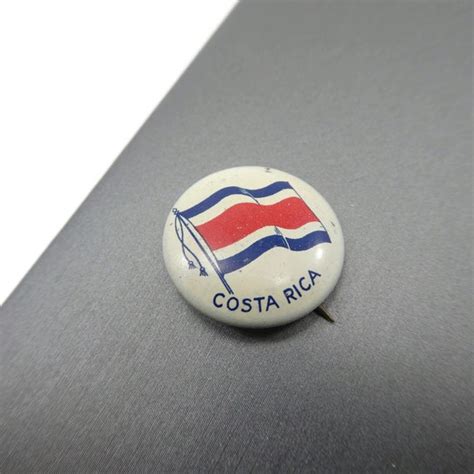 Vintage Costa Rica Pin Pinback Button Costa Rica Flag Etsy