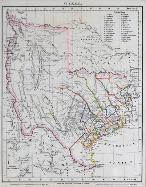 Republic Of Texas C Flemming 1845 The Antiquarium Antique Maps