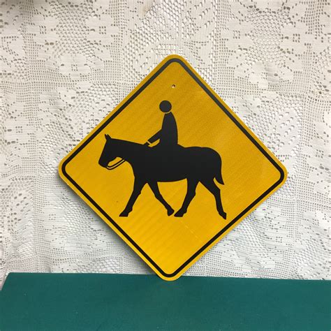 An Authentic Horse Crossing Road Sign Pennsylvania Highway Sign