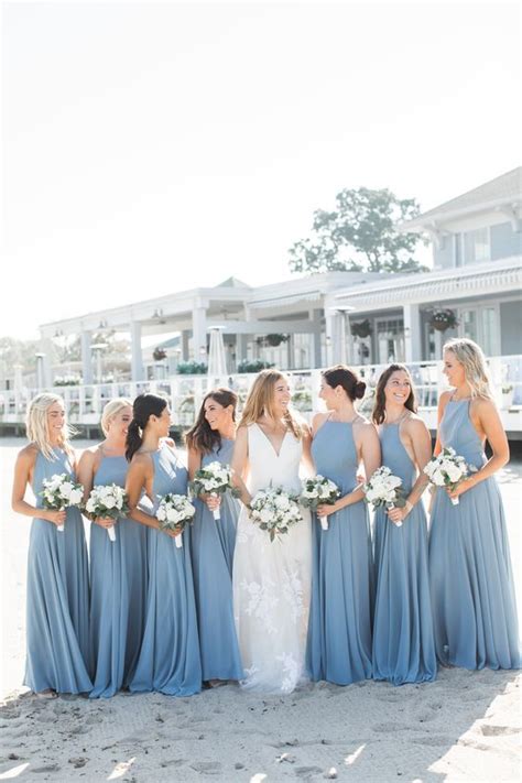 Beautiful blue wedding dresses are the ultimate something blue for your wedding! 62 Romantic Blue Beach Wedding Ideas - Weddingomania