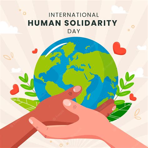 Ilustración Plana Del Día Internacional De La Solidaridad Humana