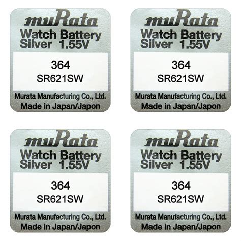 Murata Sr621sw 364 Ag1 Silver Oxide Watch Batteries Select 1 2 3 4 5
