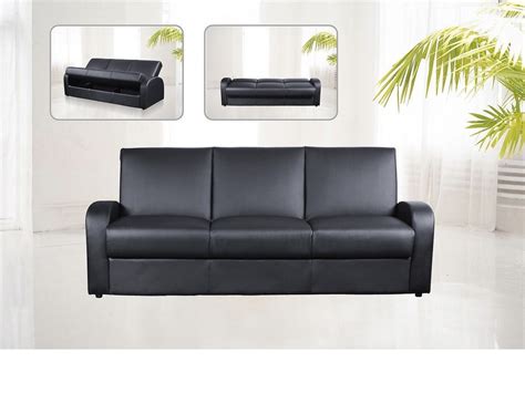 Whether you're looking for corners, footstools, armchairs or a sofa bed. Faux leather 3 seater sofa bed black, brown, cream ...