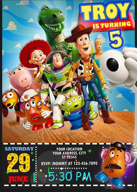 Toy Story 4 Birthday Party Invitation 5 Incredible Invite