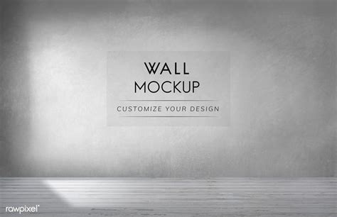 Empty Room With A Gray Wall Mockup Premium Image By