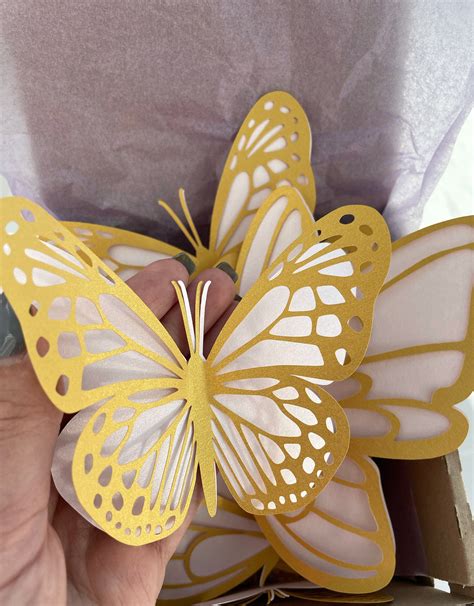 20 Gold Butterflies Wall Decor Butterfly Decorationpaper Etsy Australia