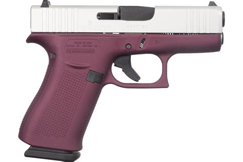 Glock 43X USA 9mm, 3.41'' Barrel, Black Cherry Frame, Satin Aluminum