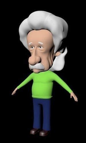 3d Model Albert Einstein Cartoon Caricature Vr Ar Low Poly Cgtrader