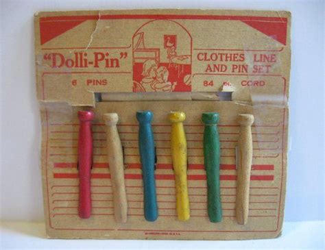Vintage 1950s Dolli Pin Painted Wooden Doll Clothespins On Etsy