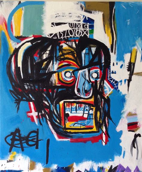Hand Painted Jean Michel Basquiat Inspired Untitled 1982 Painting
