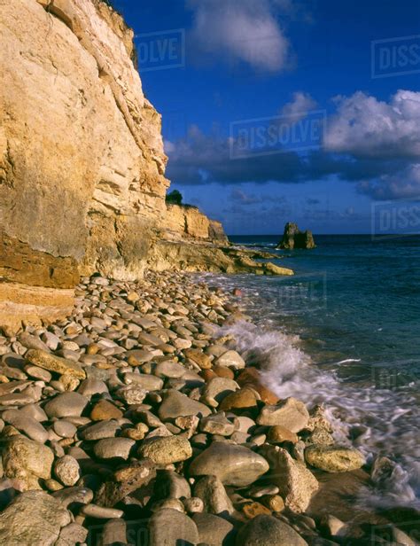Caribbean St Martin Cliffs At Cupecoy Beach Stock Photo Dissolve