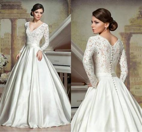 You could choose long or short bridal dresses, beach wedding dress, plus size wedding dress, enjoy 70% off today, cheap price and high quality, what are you waiting for? Long Sleeve A-Line Wedding Dresses Deep V Neck Chapel ...