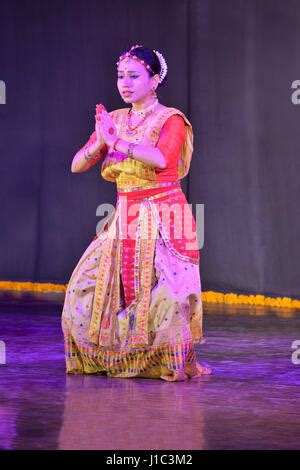 Indian Classical Dance Sattriya Dance Pune Maharashtra Stock Photo