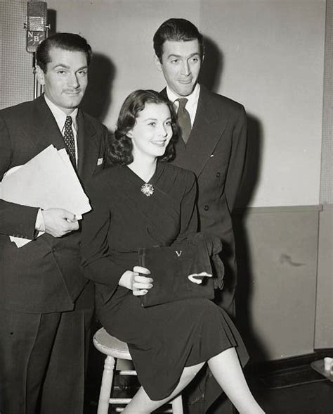 Hollywoodlover “ Laurence Olivier James Stewart And Vivien Leigh Posing For A Photo ” Classic