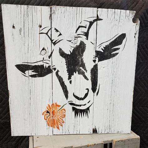Goat Stencil Goat Art Goat Paintings Stencil Painting