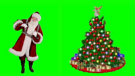 Christmas Tree And Santa Claus Green Screen Effect Hd Video Youtube