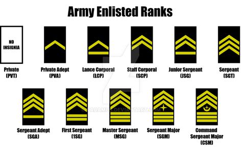 Terms in this set (12). Galactic Army Rank Structure, Enlisted by Vadamus on ...