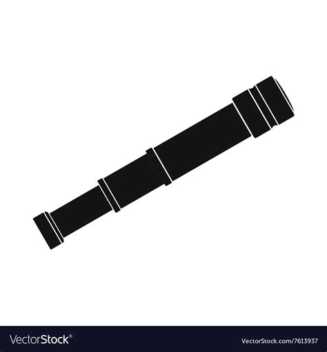 Spyglass Icon Black Royalty Free Vector Image Vectorstock