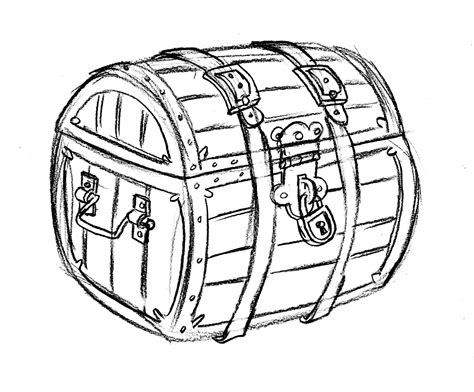 Pirate Treasure Chest Coloring Page Sketch Coloring Page