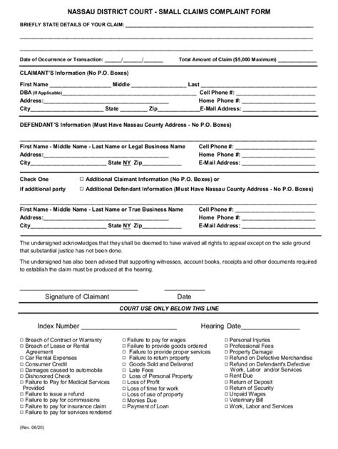 New York Small Claims Form Fill Out And Sign Printable Pdf Template