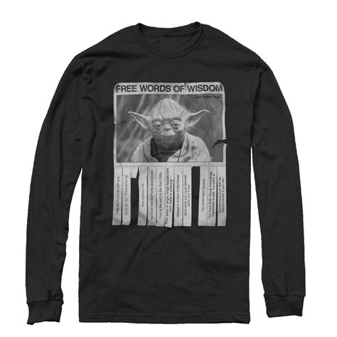 Mens Star Wars Yoda Words Of Wisdom Long Sleeve Shirt Adulting Shirts Mens Tshirts Star