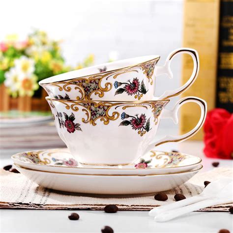 Fine Bone China Coffee Cup Tea Cup With Saucer In Sets European Noble