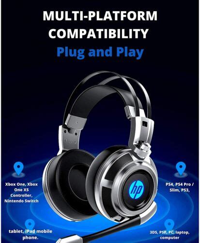 Hp Wired Stereo Headset With Mic Gaming Over Ear Headset W Led H200