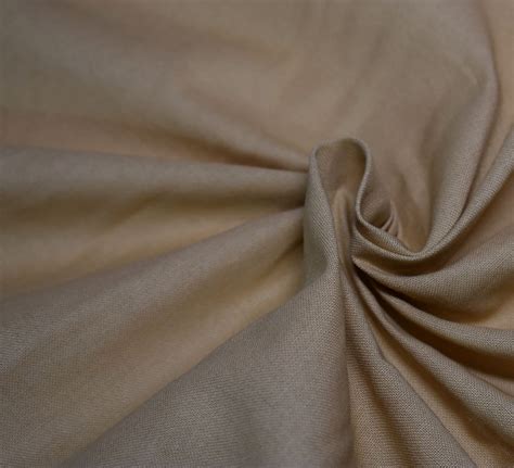 Beige Plain Cotton Fabric