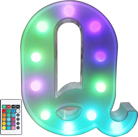 Pooqla Colorful Led Marquee Letter Lights With Remote Light Up
