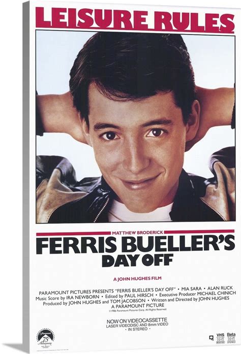 Ferris Buellers Day Off 1986 John Hughes Films Film Movie Posters