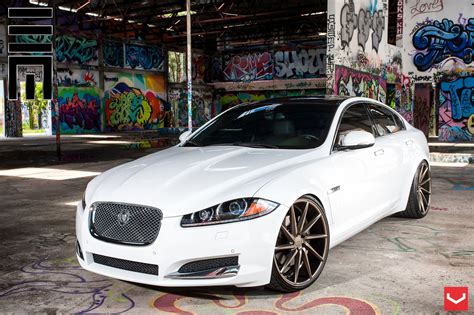 Diamond White Jaguar Xf Put On Classy Bronze Custom Wheels —