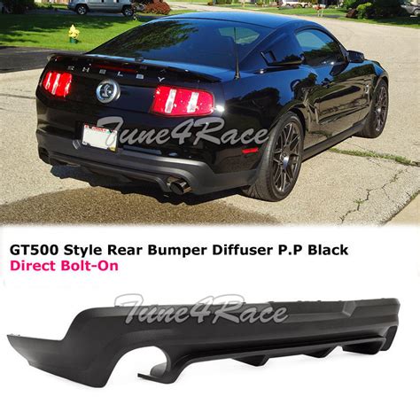 For 2010 2012 Ford Mustang Rear Lower Diffuser Gt500 Black Valance Body