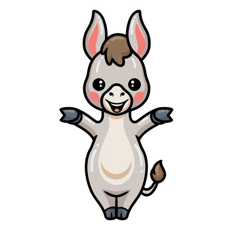 Cute Baby Donkey Cartoon Posing 9876735 Vector Art At Vecteezy